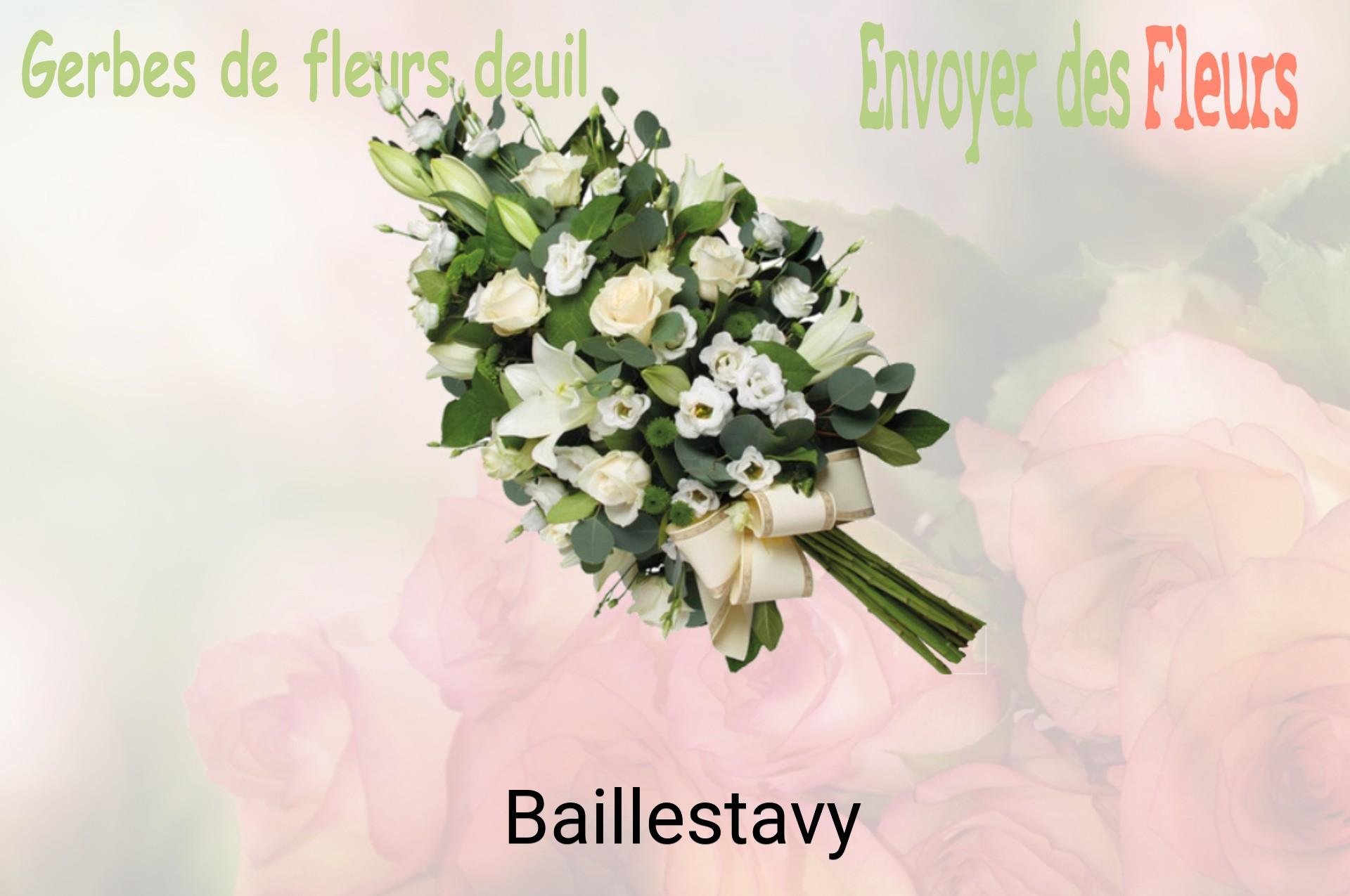 Gerbe de fleurs de deuil livrée à Baillestavy